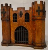 Smokers cabinet in the shape of a castle