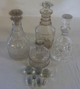 4 glass decanters