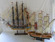 2 model ships of Ark Royal & Golden Hind