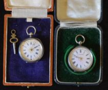 2 Continental silv ladies fob watches stamped 0.935 & 0.800