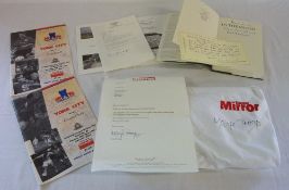 Various signed memorabilia inc Marje Proops, Keith Waterhouse, York Football team and Cyril
