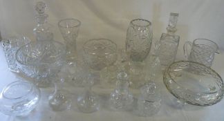 Assorted glassware inc vases & bowls