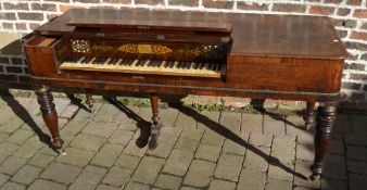 Lt Geo square piano with ebony stringing, marked Clementi & Co.