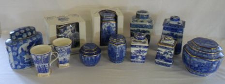 Assorted blue and white Ringtons ceramics