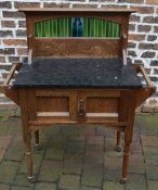 Arts & crafts granite top wash stand