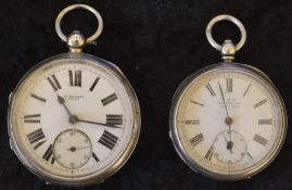 2 silv pocket watches with second  dials, W Richman, Leeds (Chester 1901) & Kay, Worcester (Birm