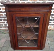 Early 19th cent glass fronted corner cupboard