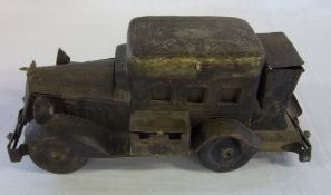 Early 20th cent tin plate smokers companion in the shape of a motorcar