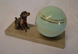 French Art Deco lamp with dog