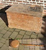 Pine box & copper warming pan