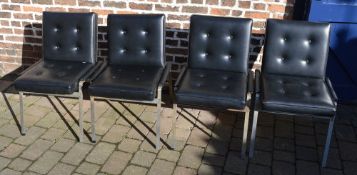 4 steel/faux leather chairs (shipping only)