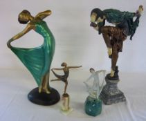 Various Art Deco style figures