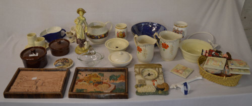 Ceramics inc jugs, plaster plaques, commemorative ware etc