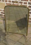 Brass mirrored fire screen