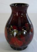 Moorcroft flambe leaf & berry vase signed W Moorcroft h 15.5 cm