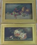 2 oil on canvas of still life signed N D 44 cm x 31.5 cm & 44 cm x 26.5 cm
