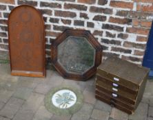 Bagatelle board, mirror, stationary cabinet etc