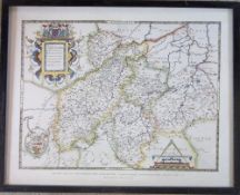 Old map of Northamptonshire & surrounding counties 63 cm x 51 cm