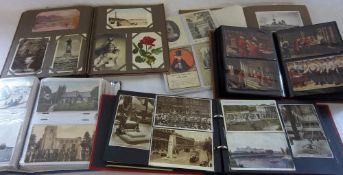 6 albums of assorted postcards inc ships & topographical