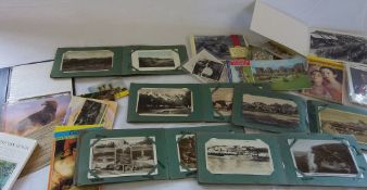 Box of miscellaneous postcards & albums