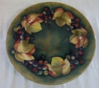 Moorcroft leaf and berry plate signed in blue at base d 21 cm