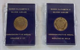 2 Silver Jubilee 9ct gold coins