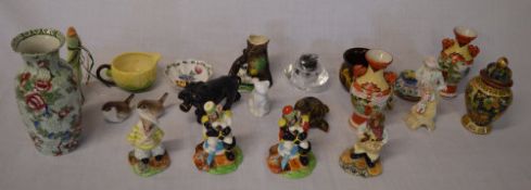 Ambassador pottery mice figures, vases etc