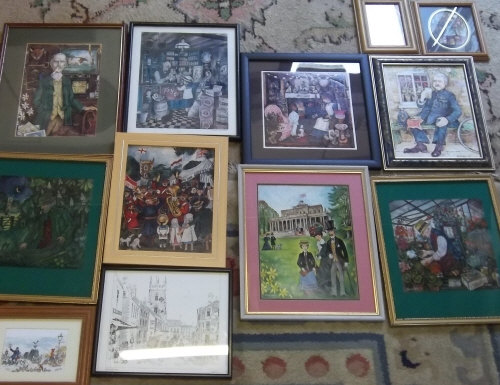 12 various framed prints by Colin Carr