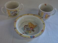 3 Royal Doulton Winnie the Pooh consisting of cup, bowl & 2 handle cup