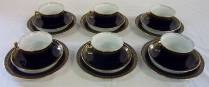 Blue and white cups, saucers & plates by Royal Romanov collection 18 pieces