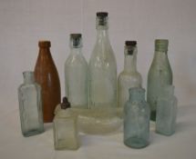 Various glass bottles inc some Lincolnshire