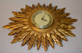 Smiths sunburst wall clock