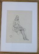 Pencil drawing of a nude by Franklin White (1892-1975) 46 cm x 62 cm