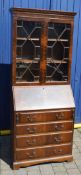 Chippendale style reproduction bureau bookcase