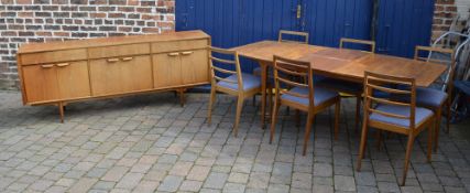 Macintosh dining table, sideboard & 6 chairs