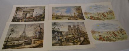 2 Colin Carr prints & 4 Parisian prints