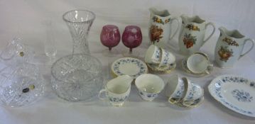 Various items inc Bohemia crystal & Colclough pt tea service