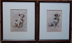 Pr of Cecil Aldin prints of terriers 22 cm x 26 cm