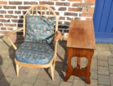 Ercol open armchair & side table