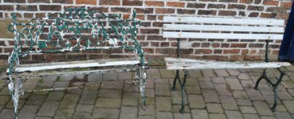 2 cast iron garden benches (distressed)