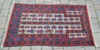 Persian Bluchi tribal rug 100% wool 147 x 77cm