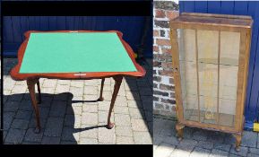 1930s display cabinet, Edw occ table & repro card table