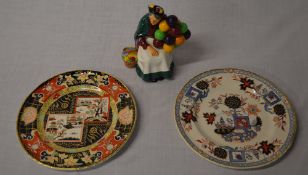 Royal Doulton 'Balloon Seller' figure & 2 Masons plates