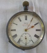 Silver swiss pocket watch Kay's 'Advance' total weight 3.49 oz 0.935 with 3 bears hallmark