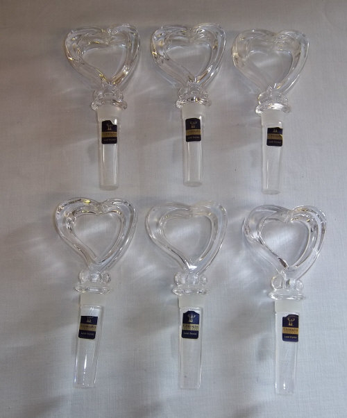 6 boxed Gleneagles 24% full lead crystal bottle stoppers