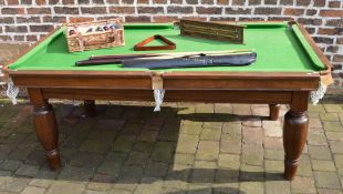 Cheshire Billiards Co. 6ft snooker table with 5 cues, triangle, scorer, snooker & pool balls