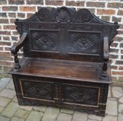 Lt 19th/early 20th cent carved oak bench