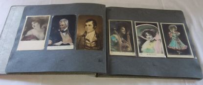 Postcard album containing theatrical theme cards