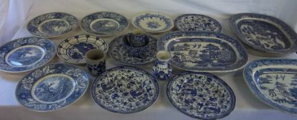 Assorted blue and white ceramics inc Spode