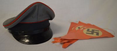 German cap & bunting with swastika emblem.